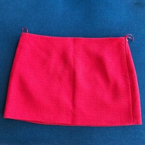 Zara red tweed mini skirt size XL